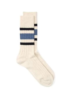 Polperro Socks Albion Cream/Sky Blue