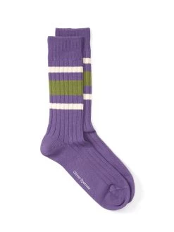 Polperro Socks Albion Mauve/Green