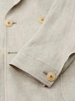 Double-Breasted Jacket Davidson Sand -Oliver Spencer Store FlatOSMJ289aDoubleBreastedJacketDAV01SANDavidsonSand2