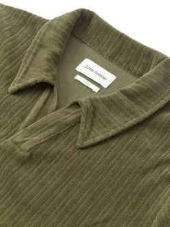Austell Short Sleeve Polo Shirt Willow Green -Oliver Spencer Store FlatOSMK741AustellPoloShirtWIL01GRNWillowGreen1