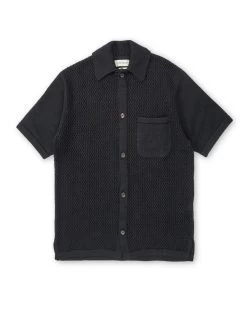 Short Sleeve Mawes Knitted Shirt Tamar Navy