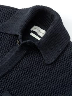 Short Sleeve Mawes Knitted Shirt Tamar Navy 8 Short Sleeve Mawes Knitted Shirt Tamar Navy -Oliver Spencer Store FlatOSMK748ShortSleeveMawesShirtTAM01NAVTamarNavy1