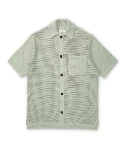 Short Sleeve Mawes Knitted Shirt Tamar Pale Green