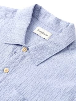 Riviera Short Sleeve Shirt Hughes Blue 8 Riviera Short Sleeve Shirt Hughes Blue -Oliver Spencer Store FlatOSMS102RivieraShortSleeveShirtHUG01BLUHughesBlue1