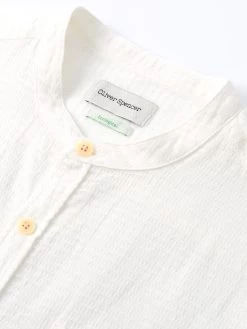 Grandad Shirt Haston Cream -Oliver Spencer Store FlatOSMS126GrandadShirtHAS01CREHastonCream1