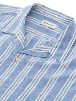 Havana Short Sleeve Shirt Singer Blue 8 Havana Short Sleeve Shirt Singer Blue -Oliver Spencer Store FlatOSMS156cHavanaShortSleeveShirtSIN01BLUSingerBlue1