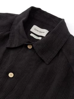 Cuban Short Sleeve Shirt Arnold Black -Oliver Spencer Store FlatOSMS173CubanShortSleeveShirtARN01BLKArnoldBlack1