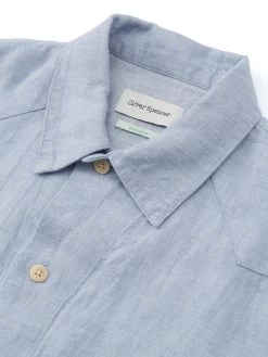 Cuban Short Sleeve Shirt Drescher Blue -Oliver Spencer Store FlatOSMS173CubanShortSleeveShirtDRE01BLUDrescherBlue1