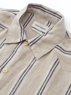 Cuban Short Sleeve Shirt Loughlin Sand 8 Cuban Short Sleeve Shirt Loughlin Sand -Oliver Spencer Store FlatOSMS173CubanShortSleeveShirtLOU01SANLoughlinSand1