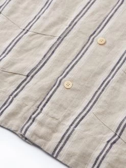 Cuban Short Sleeve Shirt Loughlin Sand 9 Cuban Short Sleeve Shirt Loughlin Sand -Oliver Spencer Store FlatOSMS173CubanShortSleeveShirtLOU01SANLoughlinSand2