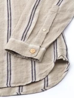 Grandad Shirt Loughlin Sand -Oliver Spencer Store FlatOSMS173CubanShortSleeveShirtLOU01SANLoughlinSand4