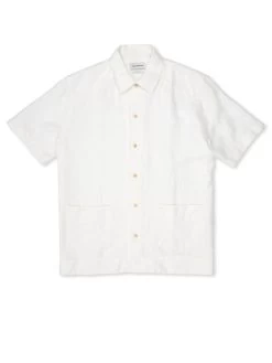 Cuban Short Sleeve Shirt Medley White