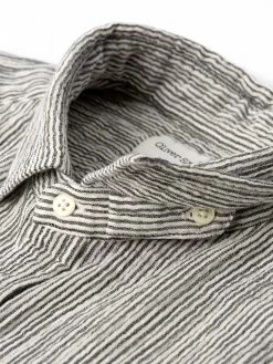 Clerkenwell Tab Shirt Gorwell Navy/White -Oliver Spencer Store FlatOSMS66aClerkenwellTabShirtGOR01NAWGorwellNavyWhite4