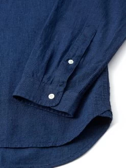 Eton Collar Shirt Lawes Navy -Oliver Spencer Store FlatOSMS69bEtonCollarShirtLAW01NAVLawesNavy2