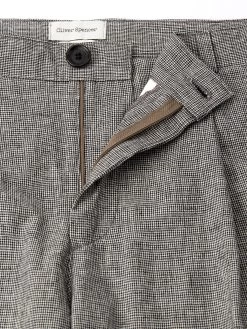 Morton Pleated Trousers Rackfield Black/White 12 Morton Pleated Trousers Rackfield Black/White -Oliver Spencer Store FlatOSMT68MortonTrousersRAC01BLWRackfieldBlackWhite2