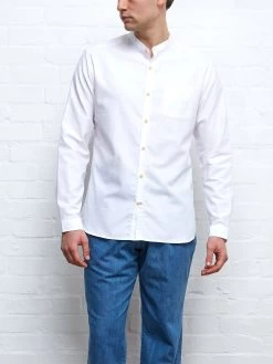Grandad Shirt Brecon White 10 Grandad Shirt Brecon White -Oliver Spencer Store GRANDADSHIRTBRECONWHITE5copy