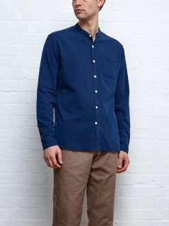 Grandad Shirt Kildale Indigo Rinse -Oliver Spencer Store GRANDADSHIRTKILDALEINDIGORINSE10copy