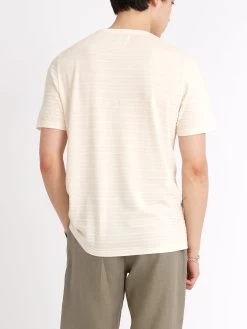 Conduit T-Shirt Dornie Cream -Oliver Spencer Store ModelOSM580ConduitTShirtDOR01CREDornieCream24copy