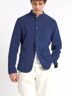 Coram Jacket Kildale Indigo Rinse 10 Coram Jacket Kildale Indigo Rinse -Oliver Spencer Store ModelOSMJ213dCoramJacketKIL01INRKildaleIndigoRinse4copy Softness