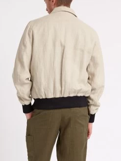 Linfield Bomber Jacket Coney Sand -Oliver Spencer Store ModelOSMJ3325cLinfieldBomberJacketCON01SANConeySand12copy Softness