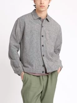 Milford Jacket Rackfield Black/White 10 Milford Jacket Rackfield Black/White -Oliver Spencer Store ModelOSMJ351MilfordJacketRAC01BLWRackfieldBlackWhite3copy Softness