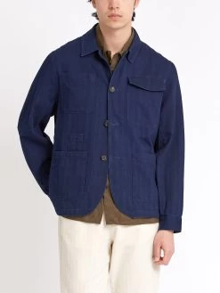 Hythe Jacket Faye Indigo Blue -Oliver Spencer Store ModelOSMJ362HytheJacketFAY01INBFayeIndigoBluecopy Softness