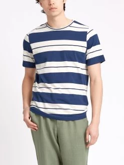 Conduit T-Shirt Brayford Navy 10 Conduit T-Shirt Brayford Navy -Oliver Spencer Store ModelOSMK580ConduitTShirtBRA01NAVBrayfordNavy3copy Softness