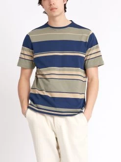 Box T-Shirt Langport Green Multi -Oliver Spencer Store ModelOSMK680BoxTShirtLAN01GRXLangportGreenMulti6copy Softness