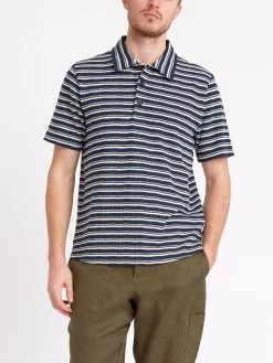 Tabley Polo Shirt Braemar Navy -Oliver Spencer Store ModelOSMK689cTableyPoloShirtBRA01NAVBraemarNavy1copy Softness