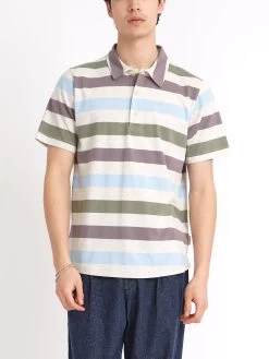 Tabley Polo Shirt Tawford Multi -Oliver Spencer Store ModelOSMK689cTableyPoloShirtTAW01MULTawfordMulti1copy