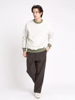 Reversible Sweatshirt Ruddock Green -Oliver Spencer Store ModelOSMK738ReversibleSweatshirtRUD01GRNRuddockGreen3 Softness