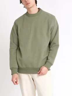 Reversible Sweatshirt Ruddock Green -Oliver Spencer Store ModelOSMK738ReversibleSweatshirtRUD01GRNRuddockGreen39copy Softness