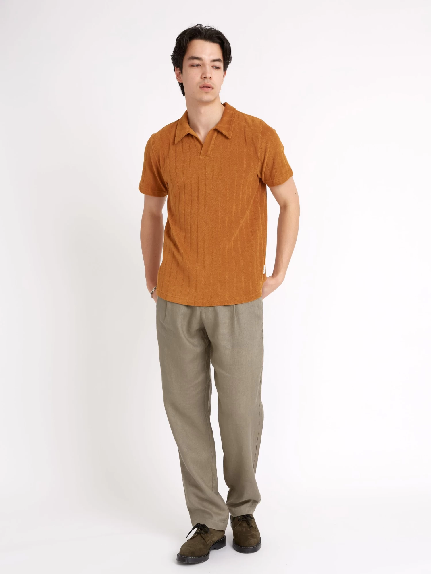 Austell Short Sleeve Polo Shirt Haywood Ochre 2 Austell Short Sleeve Polo Shirt Haywood Ochre - Image 2