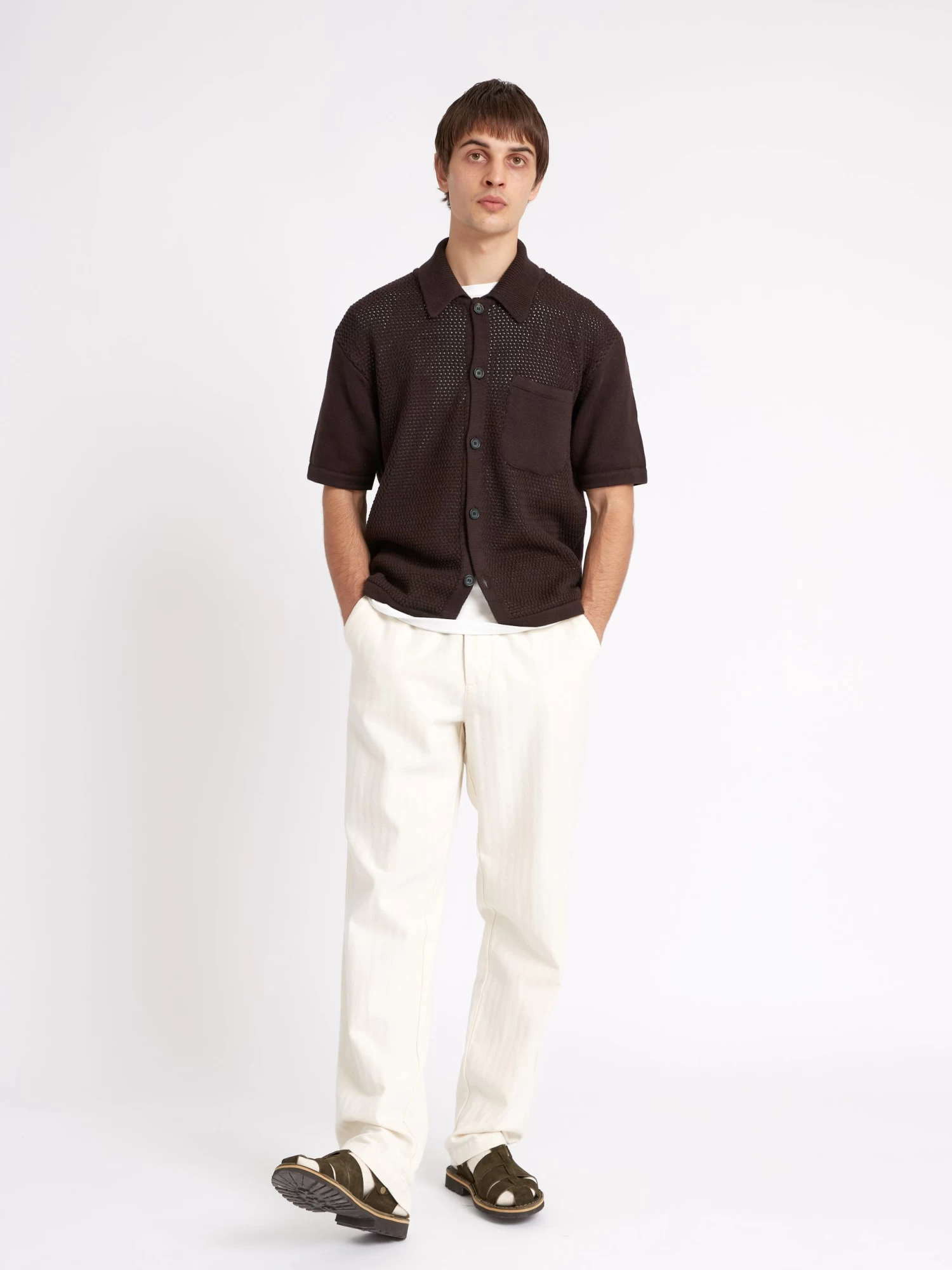 Short Sleeve Mawes Knitted Shirt Tamar Brown 2 Short Sleeve Mawes Knitted Shirt Tamar Brown - Image 2