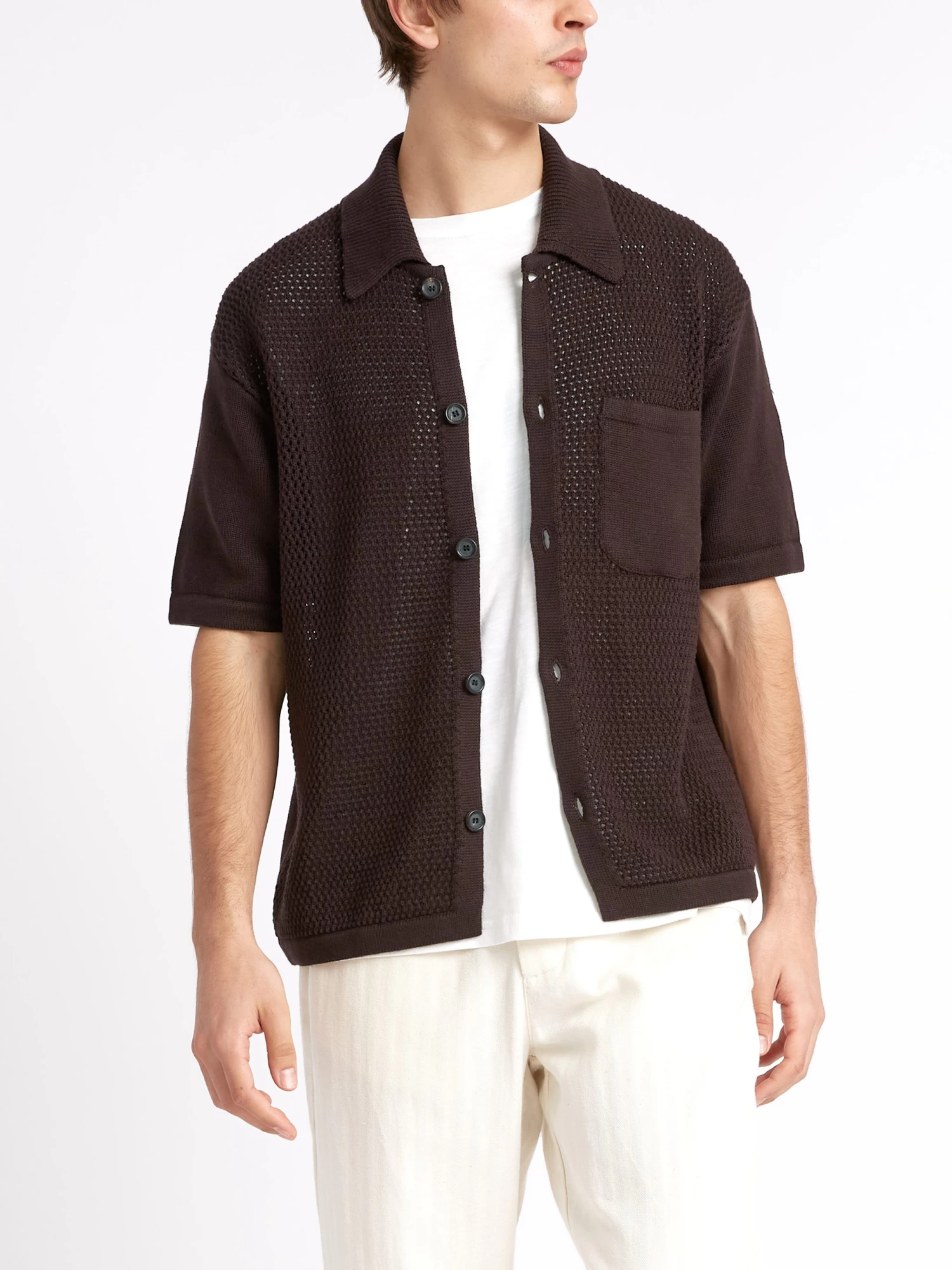 Short Sleeve Mawes Knitted Shirt Tamar Brown 5 Short Sleeve Mawes Knitted Shirt Tamar Brown - Image 5