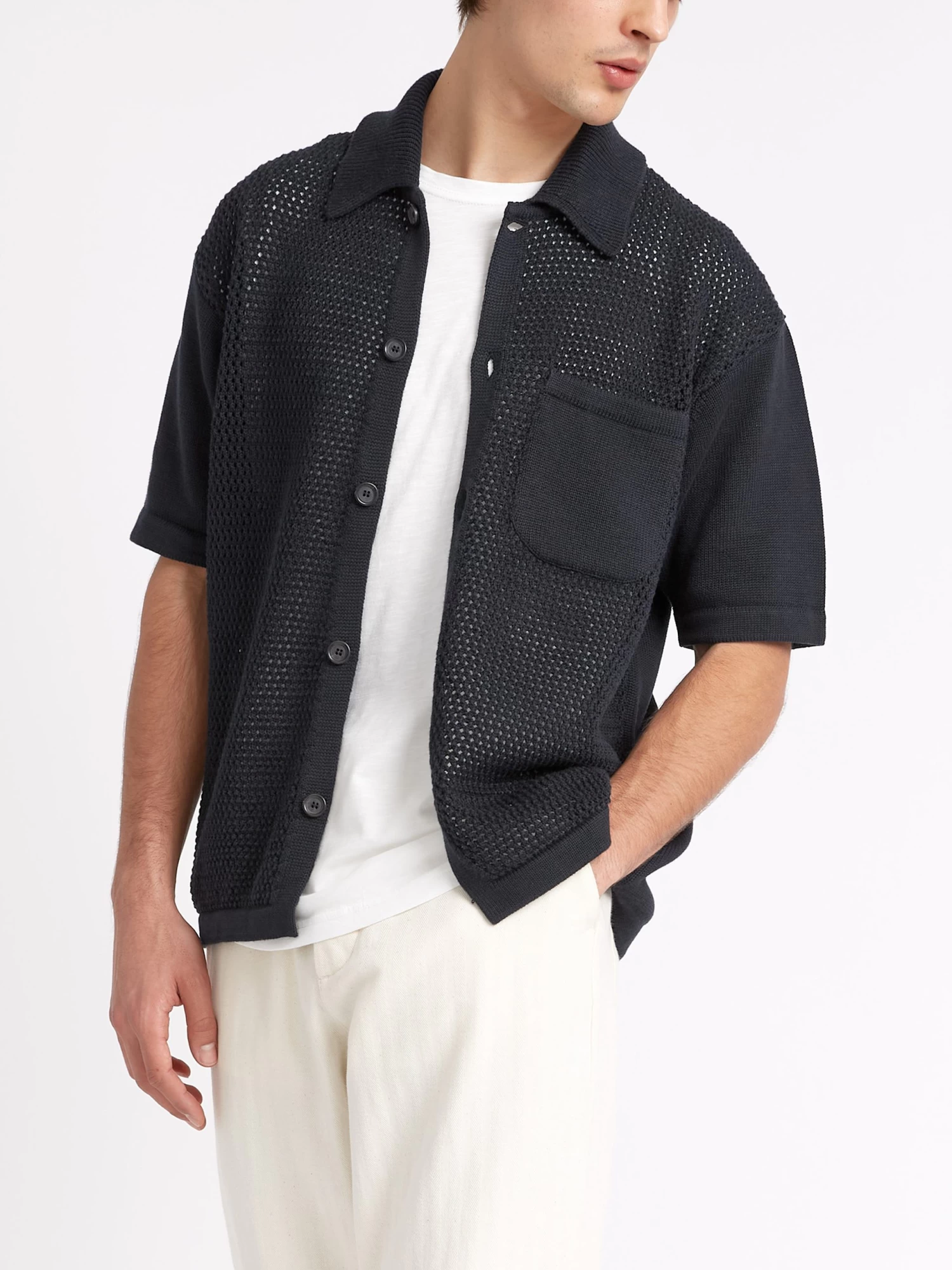 Short Sleeve Mawes Knitted Shirt Tamar Navy 5 Short Sleeve Mawes Knitted Shirt Tamar Navy - Image 5