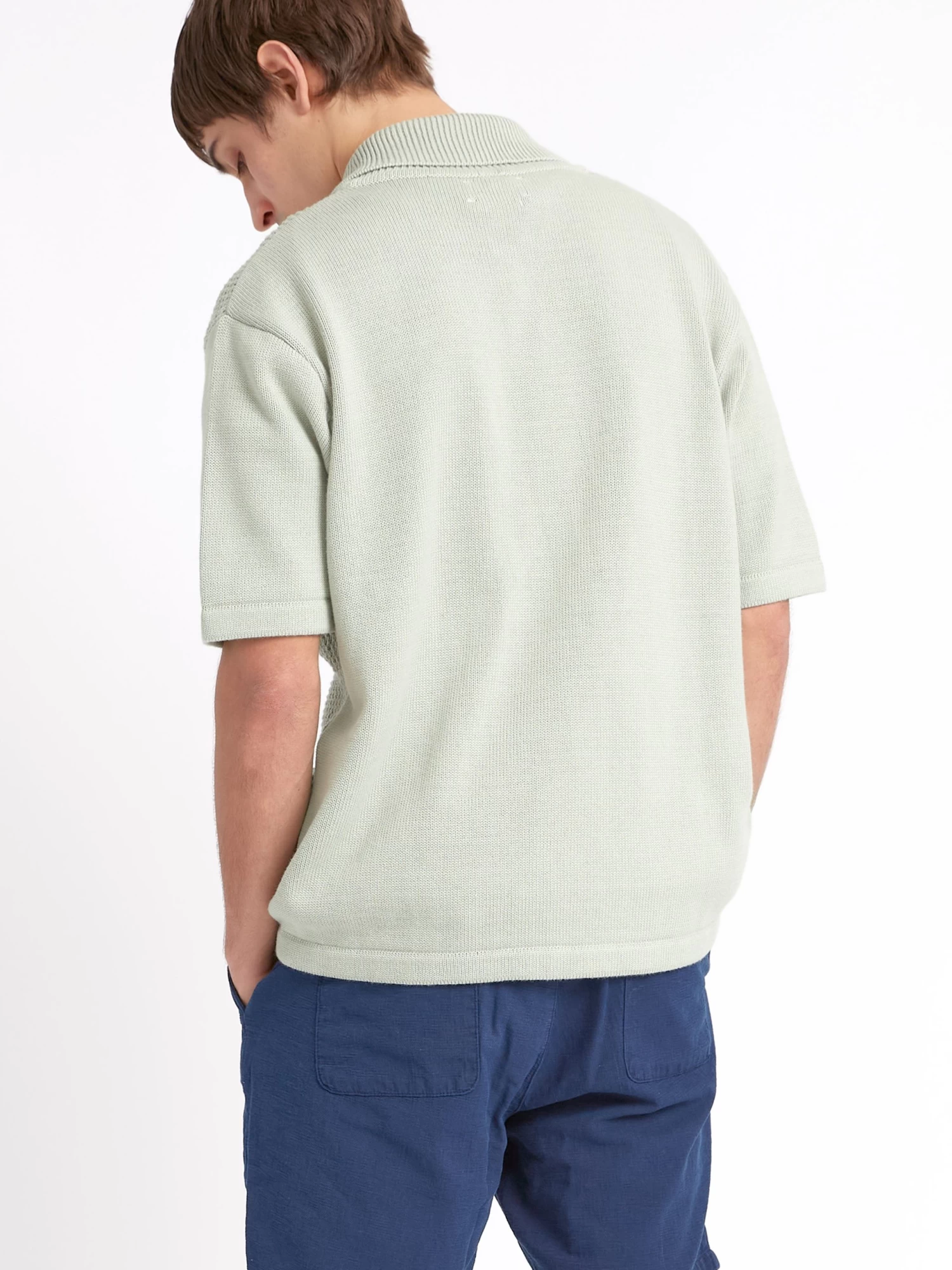 Short Sleeve Mawes Knitted Shirt Tamar Pale Green 6 Short Sleeve Mawes Knitted Shirt Tamar Pale Green - Image 6