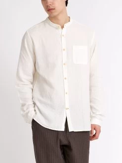Grandad Shirt Haston Cream -Oliver Spencer Store ModelOSMS126GrandadShirtHAS01CREHastonCream7copy