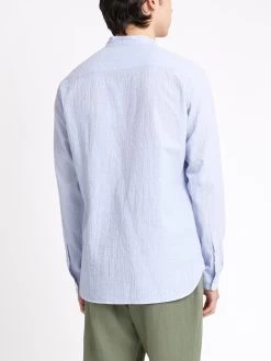 Grandad Shirt Hughes Blue -Oliver Spencer Store ModelOSMS126GrandadShirtHUG01BLUHughesBlue13copy Softness