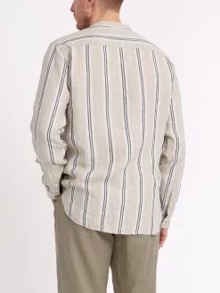 Grandad Shirt Loughlin Sand -Oliver Spencer Store ModelOSMS126GrandadShirtLOU01SANLoughlinSand9copy