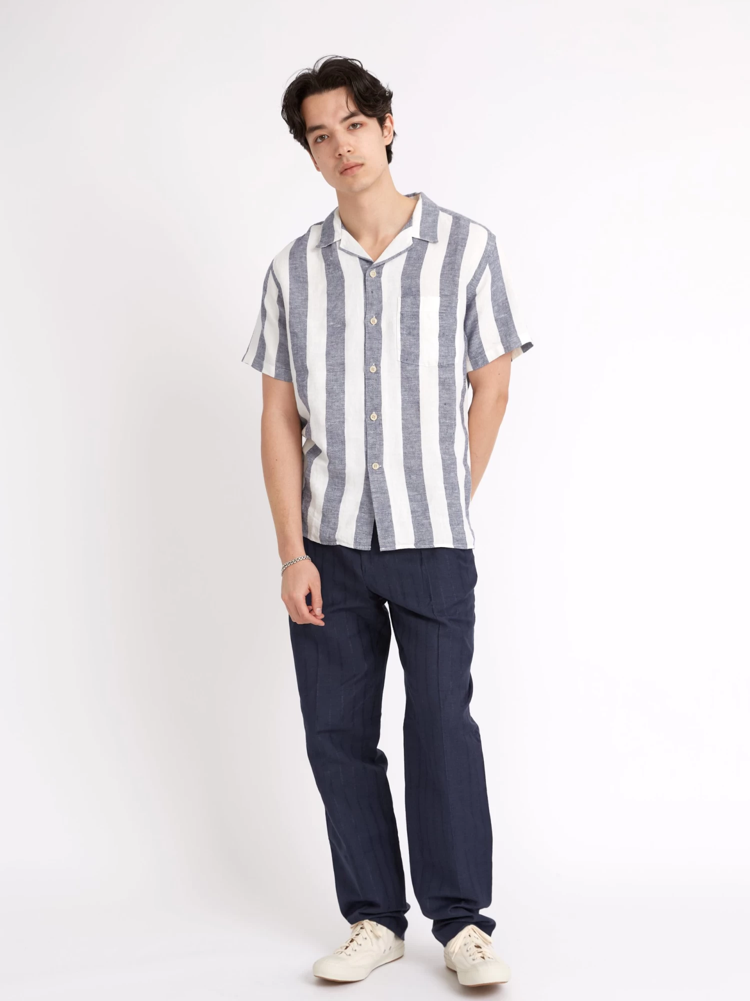 Havana Short Sleeve Shirt Mortimer Blue/White 2 Havana Short Sleeve Shirt Mortimer Blue/White - Image 2