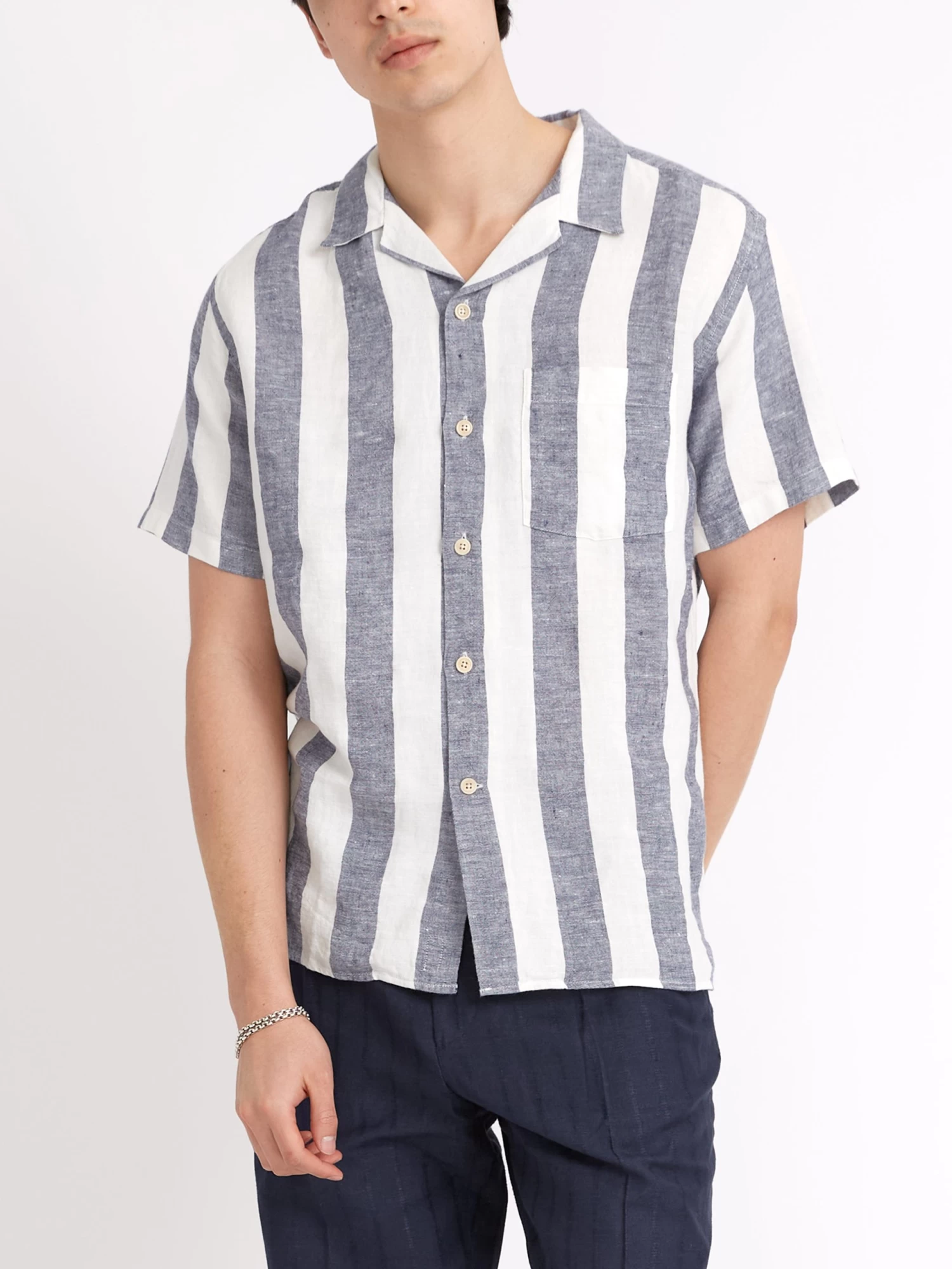 Havana Short Sleeve Shirt Mortimer Blue/White 5 Havana Short Sleeve Shirt Mortimer Blue/White - Image 5