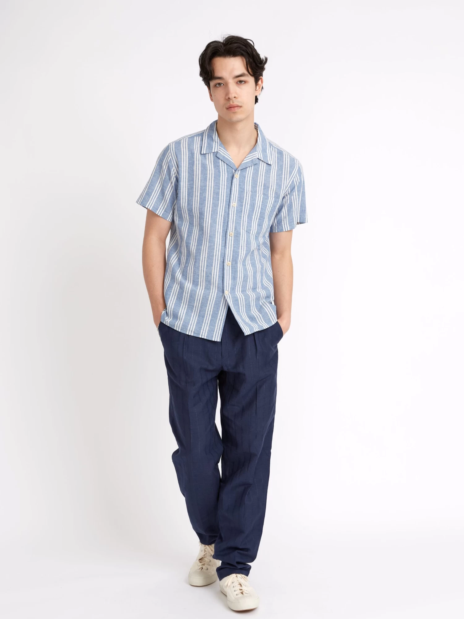 Havana Short Sleeve Shirt Singer Blue 2 Havana Short Sleeve Shirt Singer Blue - Image 2