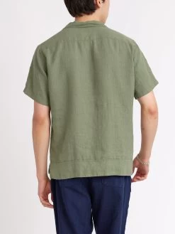 Havana Short Sleeve Shirt Coney Green -Oliver Spencer Store ModelOSMS156eHavanaShortSleeveShirtCON01GRNConeyGreen20copy