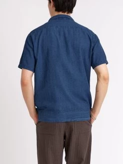 Havana Short Sleeve Shirt Lawes Navy 11 Havana Short Sleeve Shirt Lawes Navy -Oliver Spencer Store ModelOSMS156eHavanaShortSleeveShirtLAW01NAVLawesNavy13copy