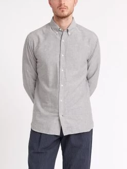 Brook Shirt Campbell Grey -Oliver Spencer Store ModelOSMS162BrookShirtCAM01GRYCampbellGrey1copy Softness