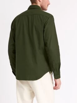 Treviscoe Shirt Kildale Forest Green -Oliver Spencer Store ModelOSMS171aTreviscoeShirtKIL01FOGKildaleForestGreen4copy Softness