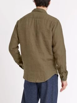 Treviscoe Shirt Padworth Green -Oliver Spencer Store ModelOSMS171aTreviscoeShirtPAD01GRNPadworthGreen12copy