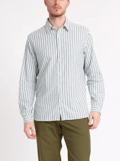 New York Special Shirt Fly Sage/Charcoal 11 New York Special Shirt Fly Sage/Charcoal -Oliver Spencer Store ModelOSMS200dNewYorkSpecialShirtFLY01SACFlySageCharcoalcopy Softness