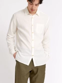 New York Special Shirt Haston Cream -Oliver Spencer Store ModelOSMS200dNewYorkSpecialShirtHAS01CREHastonCream32copy